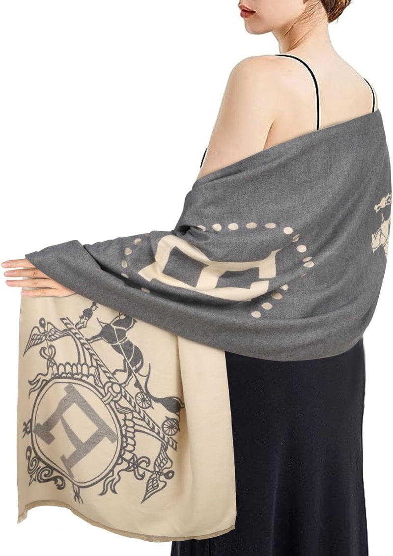 EXTREE Scarfs for Women Pashmina Silky Shawl Wrap for Evening Dressing Blanket Open Front Poncho Cape - Image 3